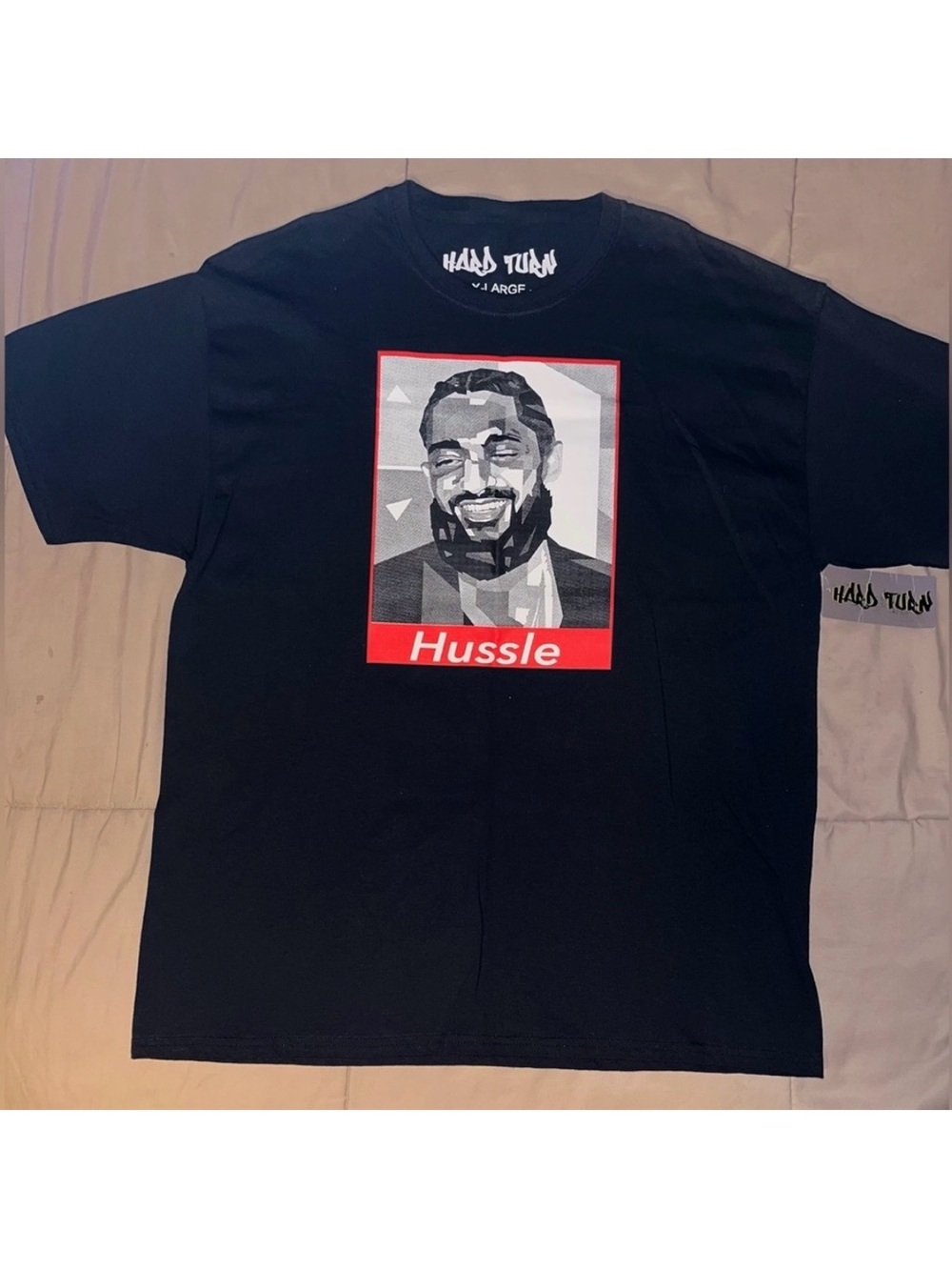 Nipsey Hussle Black Short Sleeve Graphic T Shirt THE MARATHON CONTINUES NWT